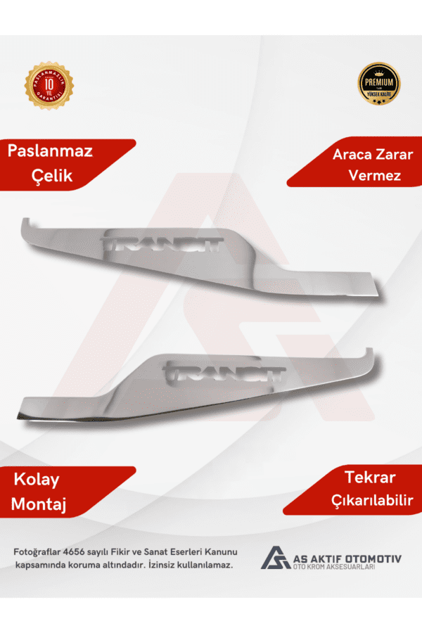 Ford Transit Van Cam Çıtası 2 Parça 2003-2013 Krom Paslanmaz Çelik