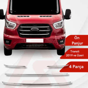 Ford Transit Van Ön Panjur  4 Parça 2019 ve Üzeri Krom Paslanmaz Çelik