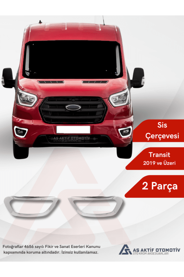 Ford Transit Van Sis Çerçevesi 2 Parça 2019 ve Üzeri Krom Paslanmaz Çelik