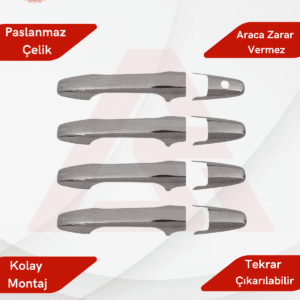 Honda Civic SD Kapı Kolu 4 Parça 2006-2011 Krom Paslanmaz Çelik