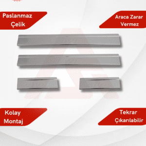 Honda Civic SD Kapı Eşiği 4 Parça 2006-2011 Krom Paslanmaz Çelik