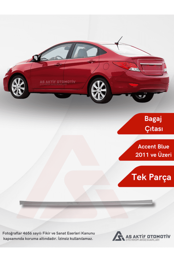 Hyundai Blue / Solaris SD Bagaj Çıtası 2011 ve Üzeri Krom Paslanmaz Çelik