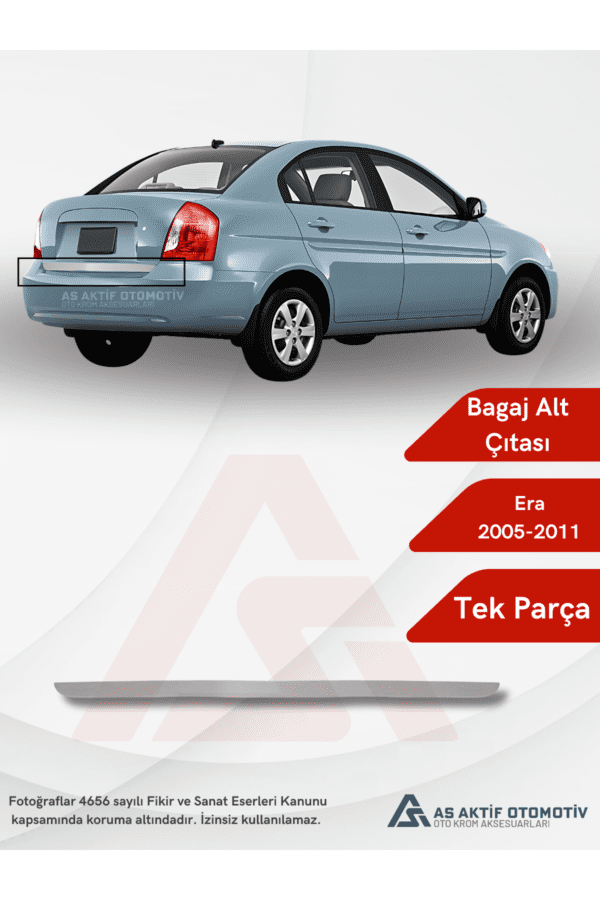 Hyundai Era SD Bagaj Alt Çıtası 2005-2011 Krom Paslanmaz Çelik