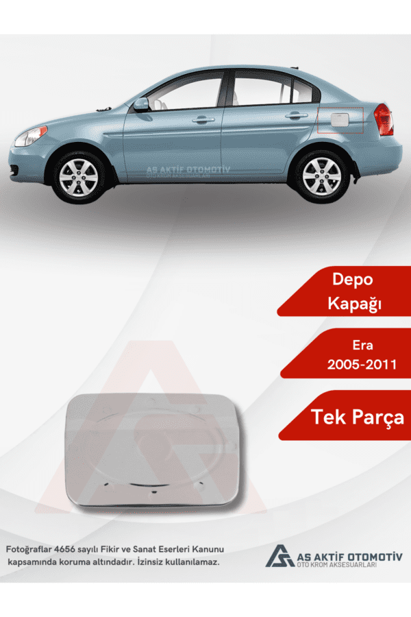 Hyundai Era SD Depo Kapağı 2005-2011 Krom Paslanmaz Çelik