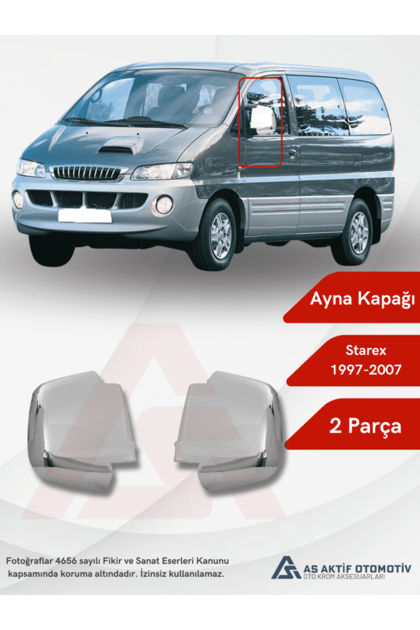 Hyundai Starex Van Ayna Kapağı 2 Parça  1997-2007 Abs Krom