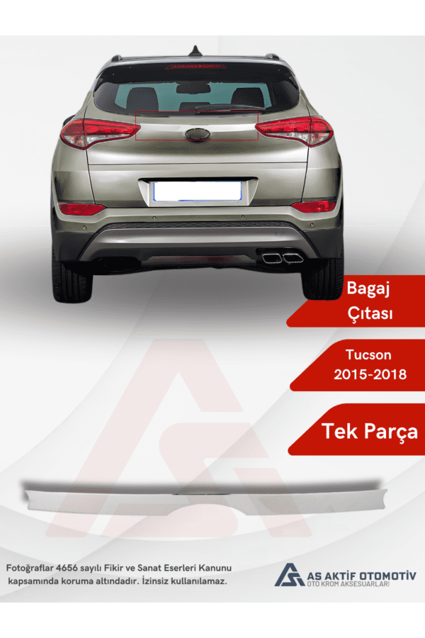 Hyundai Tucson 2015 Suv Bagaj Çıtası 2015-2018 Krom Paslanmaz Çelik