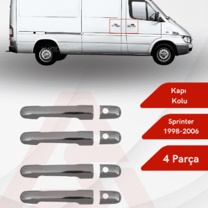 Mercedes Sprinter Van Kapı Kolu 4 Parça 1998-2006 Krom paslanmaz Çelik