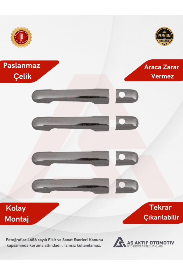 Mercedes Sprinter Van Kapı Kolu 4 Parça 1998-2006 Krom paslanmaz Çelik