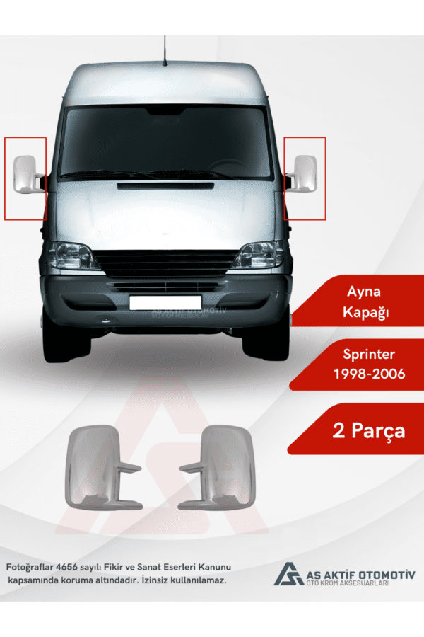 Mercedes Sprinter Van Ayna Kapağı 2 Parça 1998-2006 Abs Krom