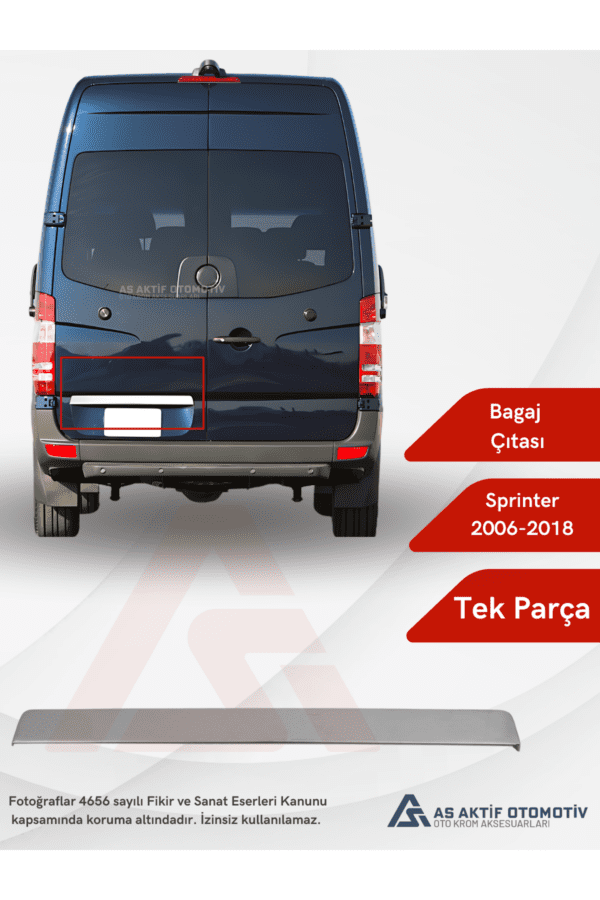 Mercedes Sprinter Van Bagaj Çıtası 2006 ve Üzeri Krom Paslanmaz Çelik