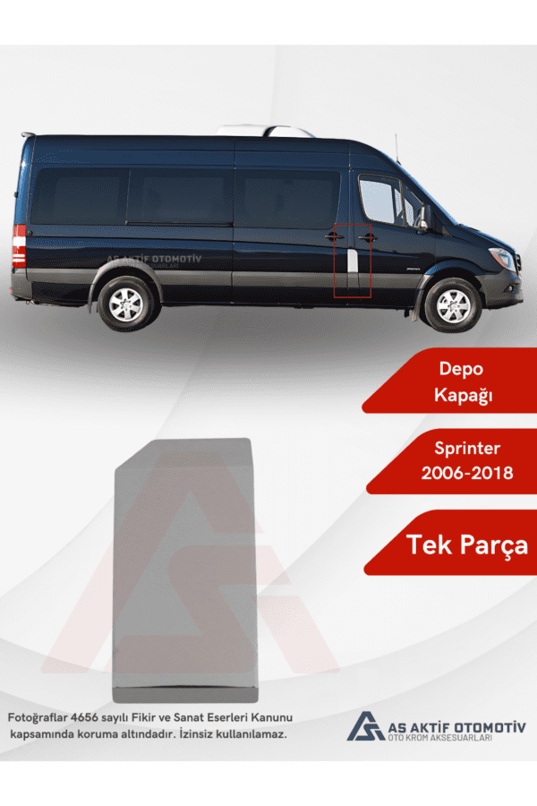 Mercedes Sprinter Van Depo Kapağı 2006 ve Üzeri Krom Paslanmaz Çelik