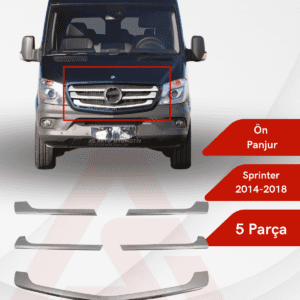 Mercedes Sprinter Van Ön Panjur 5 Parça 2014-2018 Krom Paslanmaz Çelik