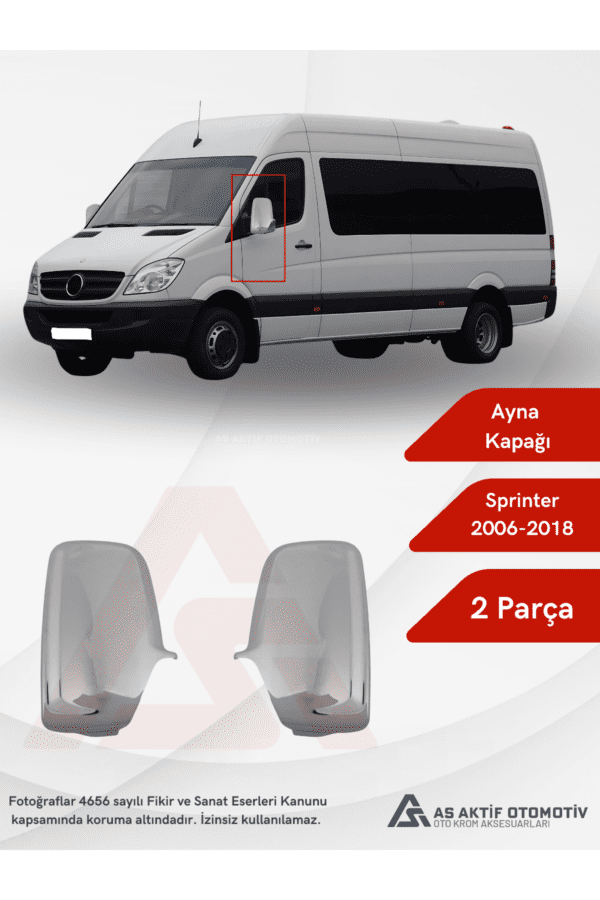 Mercedes Sprinter Van Ayna Kapağı 2 Parça 2006 ve Üzeri Abs Krom