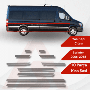 Mercedes Sprinter Van Yan Kapı Çıtası Kısa Şasi 10 Parça 2006 ve Üzeri Krom Paslanmaz Çelik