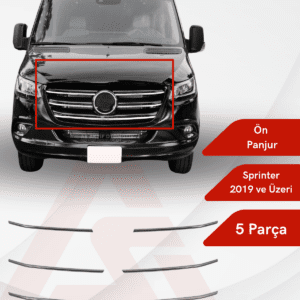 Mercedes Sprinter Van Ön Panjur 5 Parça 2019 ve Üzeri Krom Paslanmaz Çelik