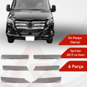 Mercedes Sprinter Van Ön Panjur (Geniş Model) 6 Parça 2019 ve Üzeri Krom Paslanmaz Çelik