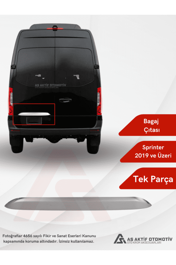 Mercedes Sprinter Van Bagaj Çıtası 2019 ve Üzeri Krom Paslanmaz Çelik