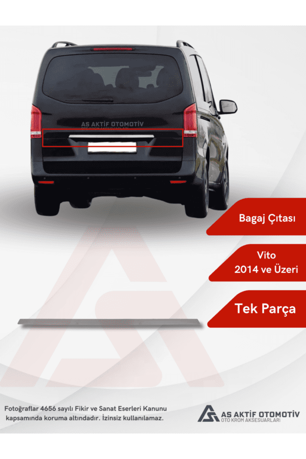 Mercedes Vito W447 Van Bagaj Çıtası 2014 ve Üzeri Krom Paslanmaz Çelik