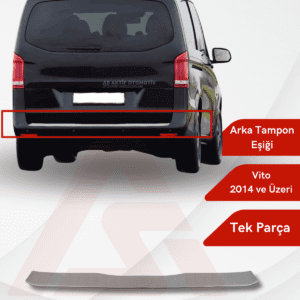 Mercedes Vito W447 Van Arka Tampon Eşiği (Uzun Model) 2014 ve Üzeri Krom Paslanmaz Çelik