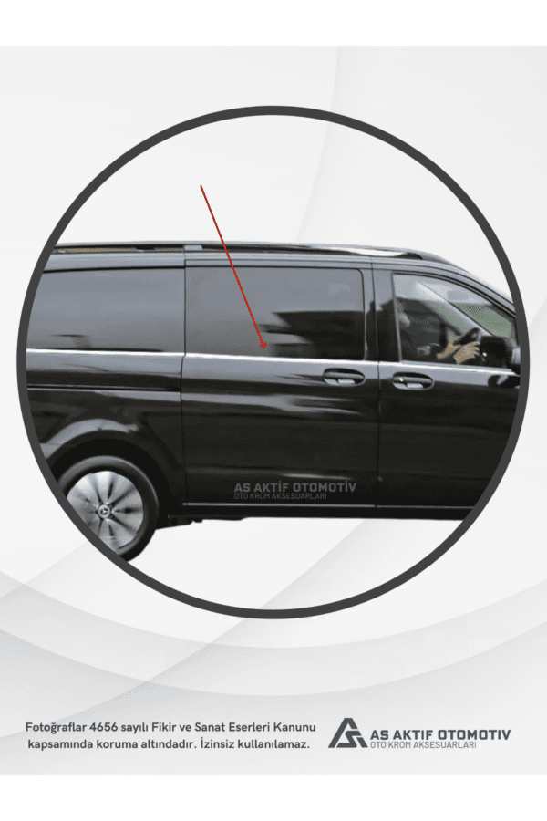 Mercedes Vito W447 Van Cam Alt Çıtaları (Tek Sürgü L1) 8 Parça 2014 ve Üzeri Krom Paslanmaz Çelik