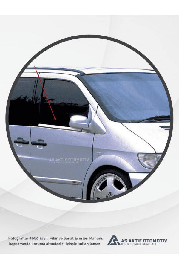 Mercedes Vito W638 Van Cam Çıtası 2 Parça 1996-2003 Krom Paslanmaz Çelik