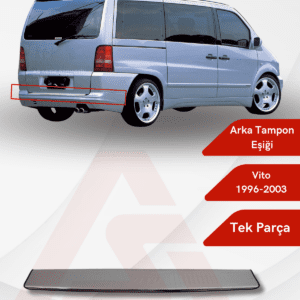 Mercedes Vito W638 Van Arka Tampon Eşiği 1996-2003 Krom Paslanmaz Çelik