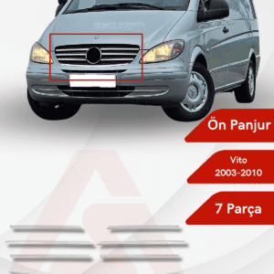 Mercedes Vito W639 Van Ön Panjur 7 Parça 2003-2010 Krom Paslanmaz Çelik