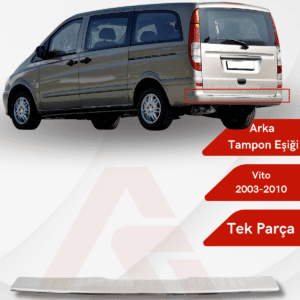 Mercedes Vito W639 Van Arka Tampon 2003-2010 Krom Paslanmaz Çelik