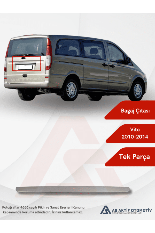 Mercedes Vito W639 Van Bagaj Çıtası  2010-2014 Krom Paslanmaz Çelik