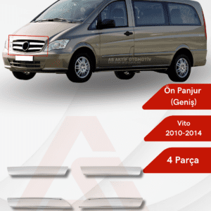 Mercedes Vito W639 Van Ön Panjur (Geniş Model) 4 Parça 2010-2014 Krom Paslanmaz Çelik