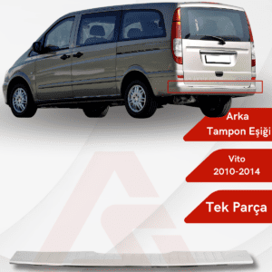 Mercedes Vito W639 Van Arka Tampon Eşiği 2010-2014 Krom Paslanmaz Çelik