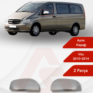 Mercedes Vito W639 Van Ayna Kapağı  2 Parça 2010-2014 Krom Paslanmaz Çelik