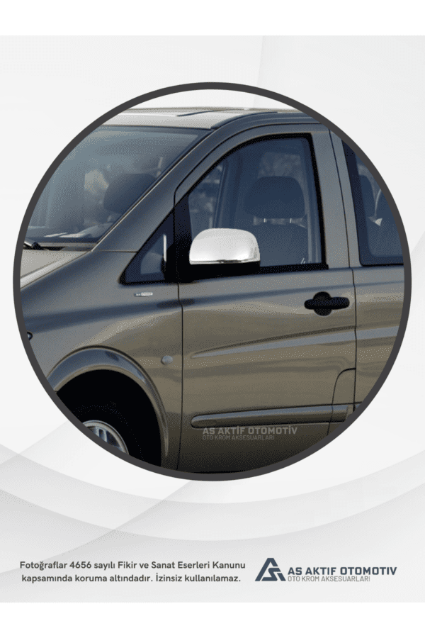 Mercedes Vito W639 Van Ayna Kapağı  2 Parça 2010-2014 Krom Paslanmaz Çelik