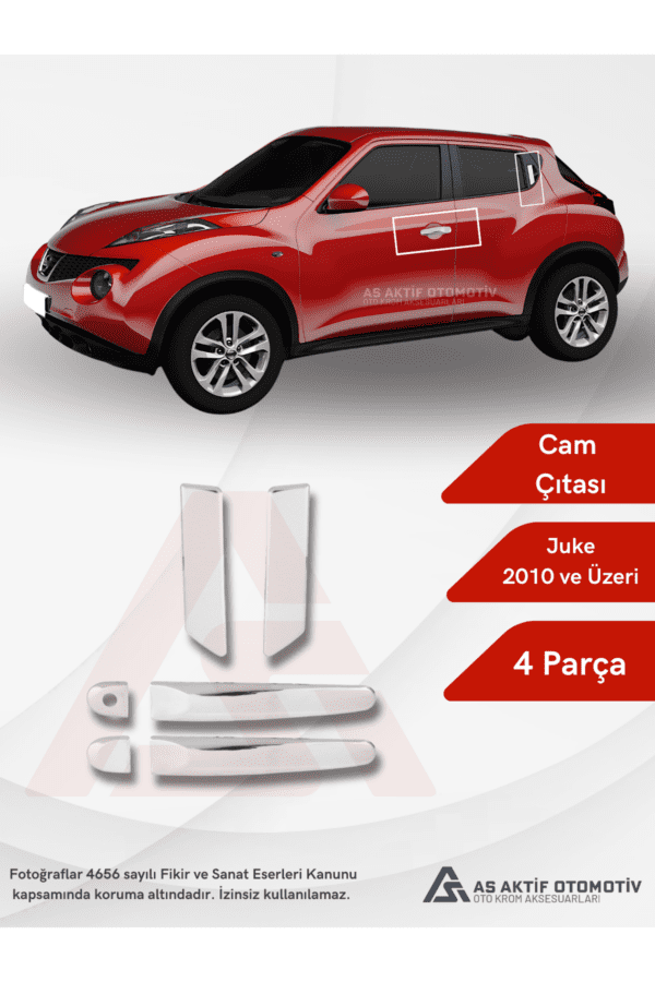 Nissan  Juke Suv Kapı Kolu 4 Parça 2010 ve Üzeri Krom Paslanmaz Çelik