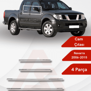 Nissan  Navara Pick-Up Kapı Eşiği 4 Parça 2006-2015 Krom Paslanmaz Çelik