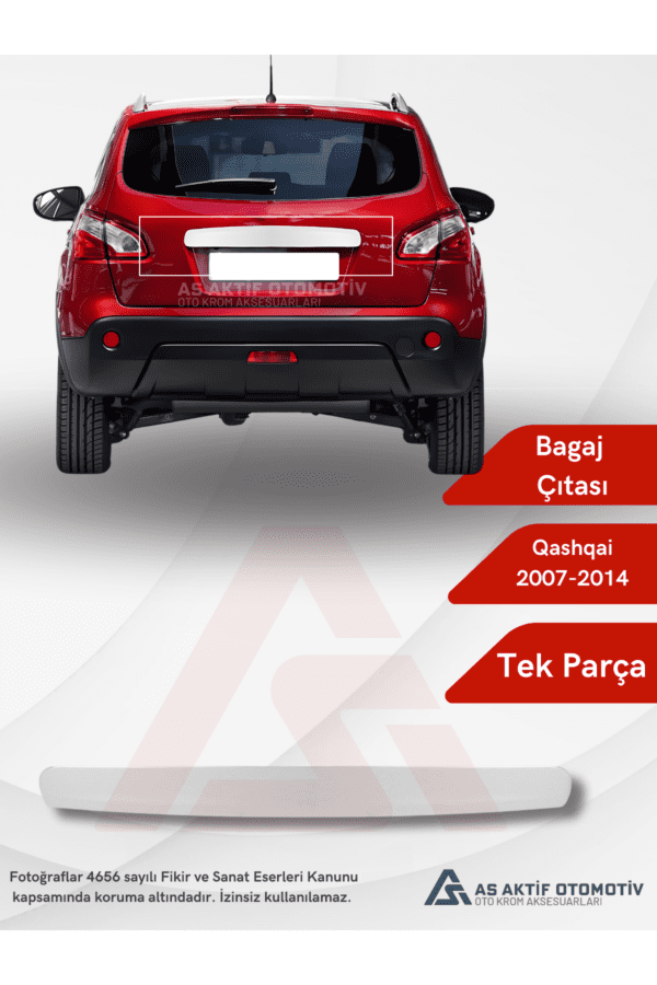 Nissan  Qashqai Suv Bagaj Çıtası 2007-2014 Krom Paslanmaz Çelik