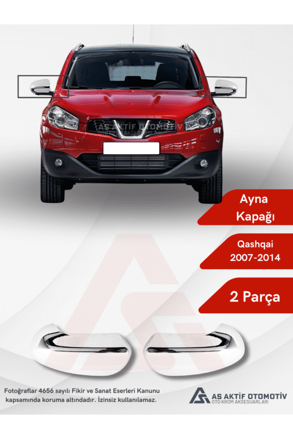 Nissan  Qashqai Suv Ayna Kapağı Kapağı 2 Parça 2007-2014 Abs Krom