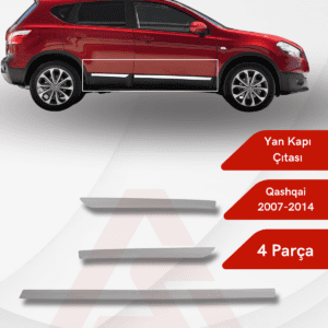 Nissan  Qashqai Suv Yan Kapı Çıtası 4 Parça 2007-2014 Krom Paslanmaz Çelik