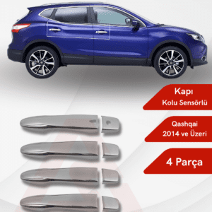 Nissan  Qashqai Suv Kapı Kolu (Sensörlü) 4 Parça 2014 ve Üzeri Krom Paslanmaz Çelik