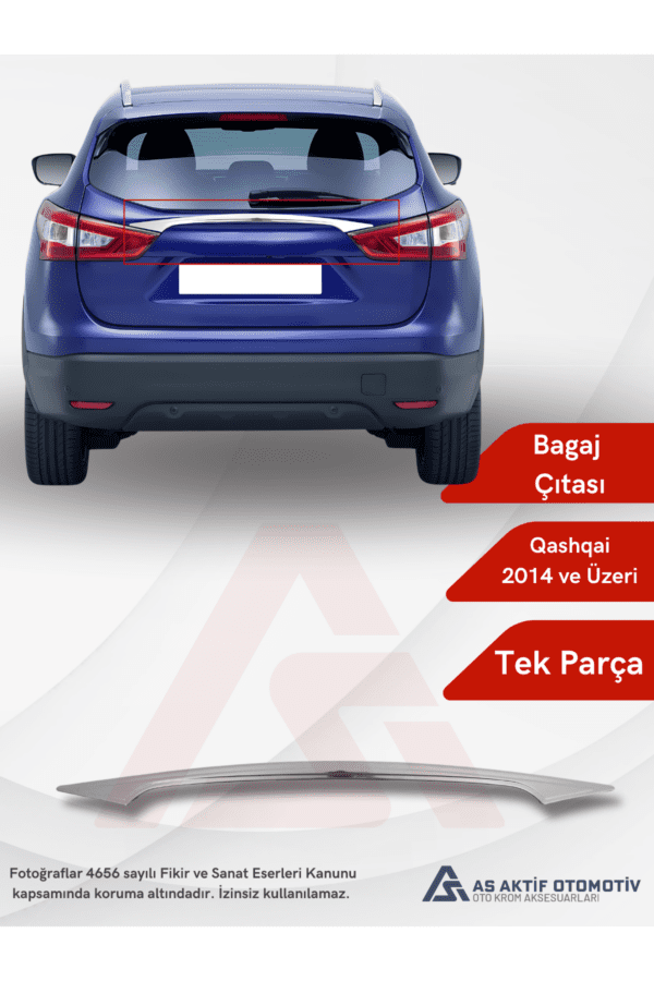 Nissan  Qashqai Suv Bagaj Çıtası 2014 ve Üzeri Krom Paslanmaz Çelik