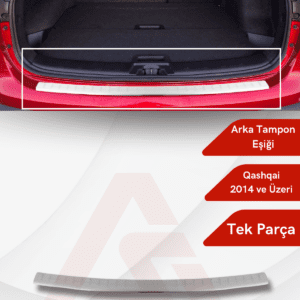 Nissan  Qashqai Suv Arka Tampon Eşiği 2014 ve Üzeri Krom Paslanmaz Çelik