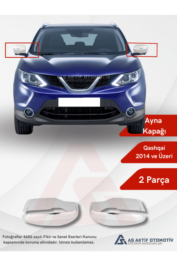 Nissan  Qashqai Suv Ayna Kapağı 2 Parça 2014 ve Üzeri Abs Krom