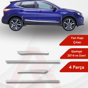 Nissan  Qashqai Suv Yan Kapı Çıtası  4 Parça 2014 ve Üzeri Krom Paslanmaz Çelik