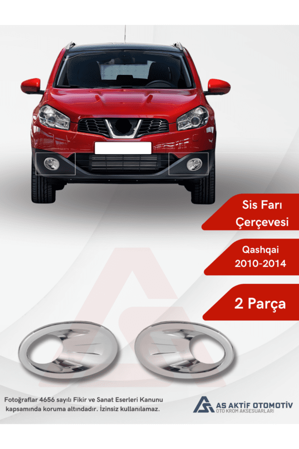 Nissan  Qashqai Facelift Suv Sis Farı Çerçevesi 2 Parça 2010-2014 Abs Krom