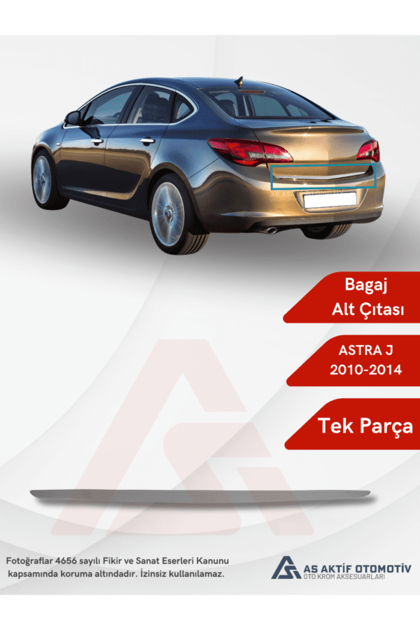 Opel Astra J SD Bagaj Alt Çıtası 2010-2014 Krom Paslanmaz Çelik