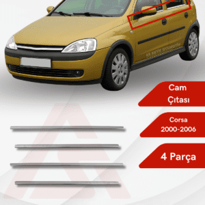 Opel Corsa C HB 5D  Cam Çıtası  4 Parça 2000-2006 Krom Paslanmaz Çelik