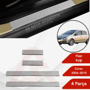 Opel Corsa D HB 5D  Kapı Eşiği 4 Parça 2006-2015 Krom Paslanmaz Çelik