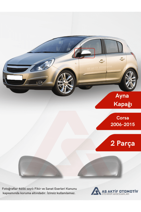 Opel Corsa D HB 5D  Ayna Kapağı 2 Parça 2006-2015 Krom Paslanmaz Çelik