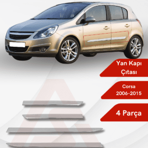 Opel Corsa D HB 5D  Yan Kapı Çıtası 4 Parça 2006-2015 Krom Paslanmaz Çelik