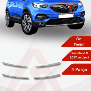 Opel Grandland X SUV Ön Panjur 2 Parça 2017 ve Üzeri Krom Paslanmaz Çelik